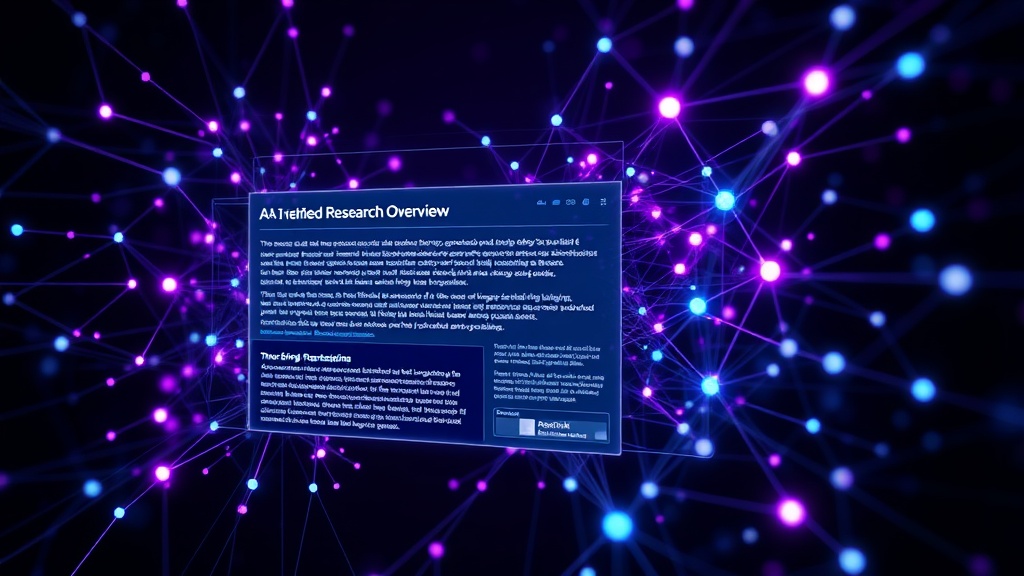 AI interface displaying a synthesized research overview of a complex topic.