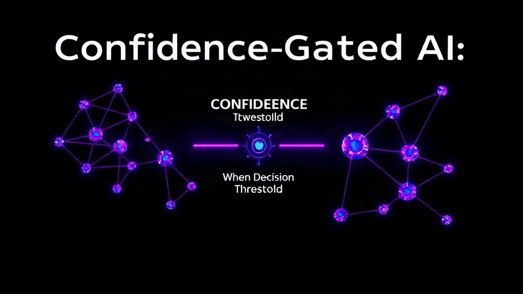 Diagram illustrating a confidence-gated AI system architecture with a decision threshold.