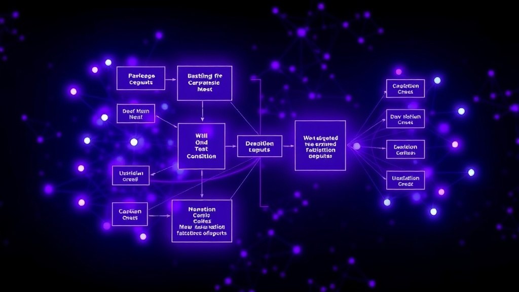 A flowchart illustrating a decision-making process with integrated falsification checks for AI outputs.