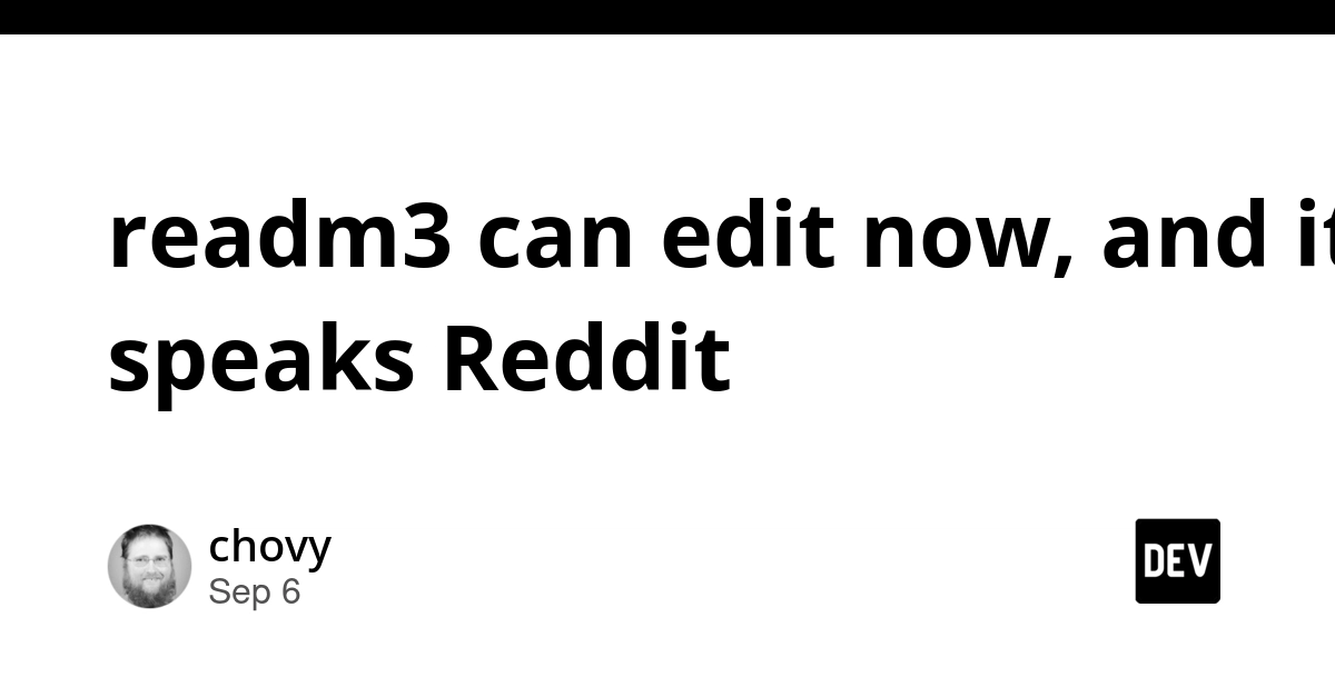 readm3 Terminal Reader Adds Editing, Reddit Integration