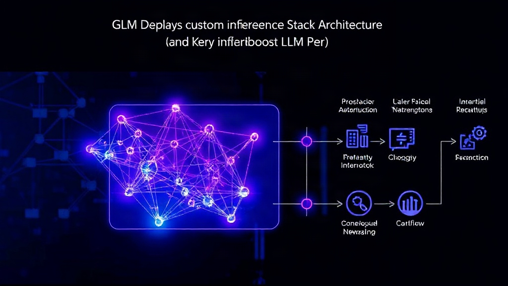 Diagram illustrating GLM's custom inference stack architecture and key components.