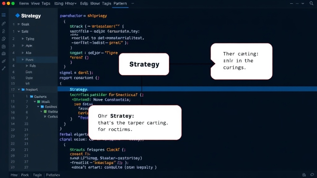 Diagram illustrating the Strategy design pattern and its components