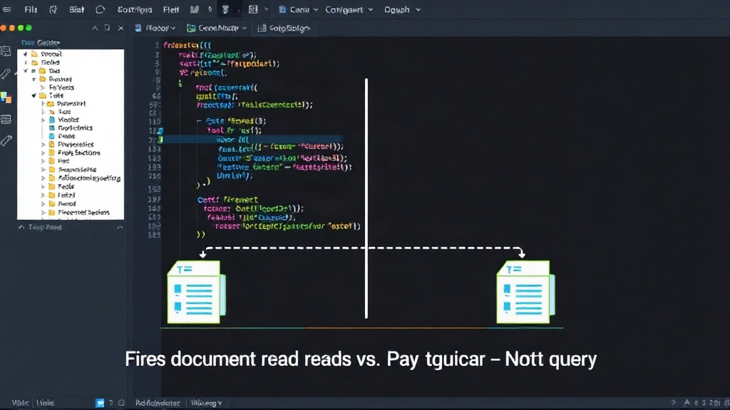 Diagram illustrating Firestore document reads vs. query costs for a typical feed scenario.