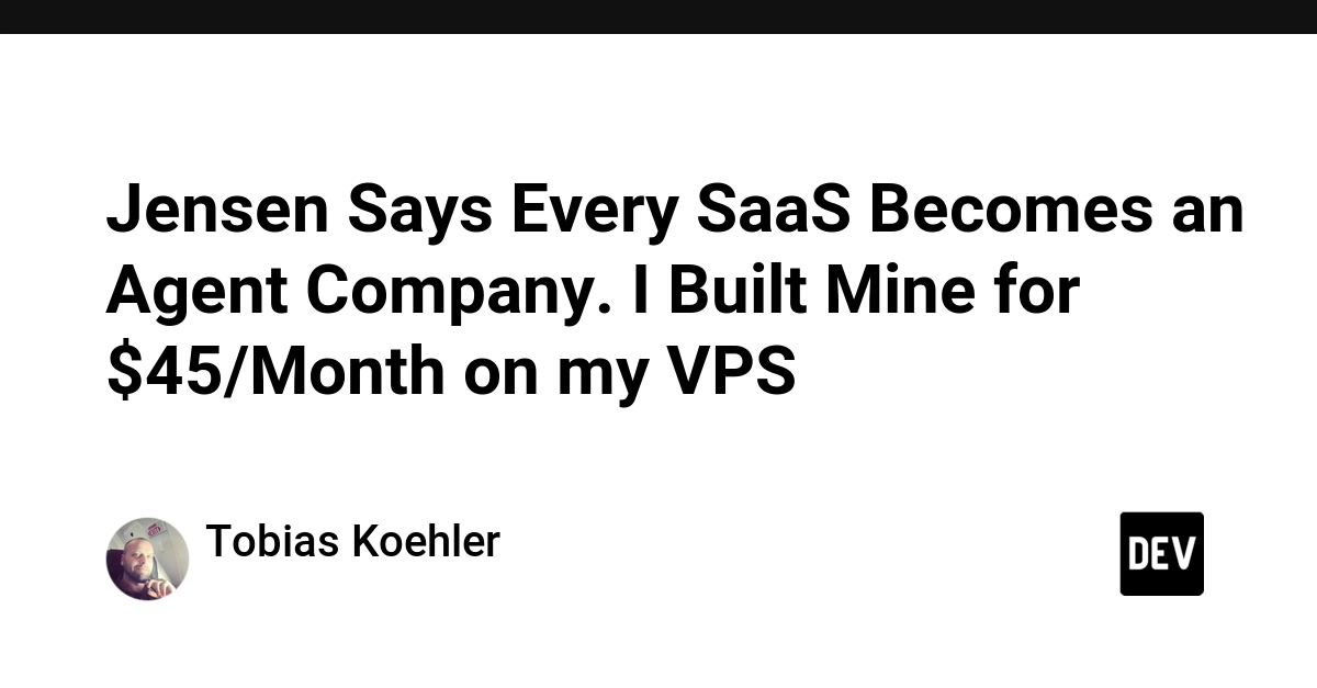 Jensen Huang's Agent-First SaaS Vision: A $45/Month Reality