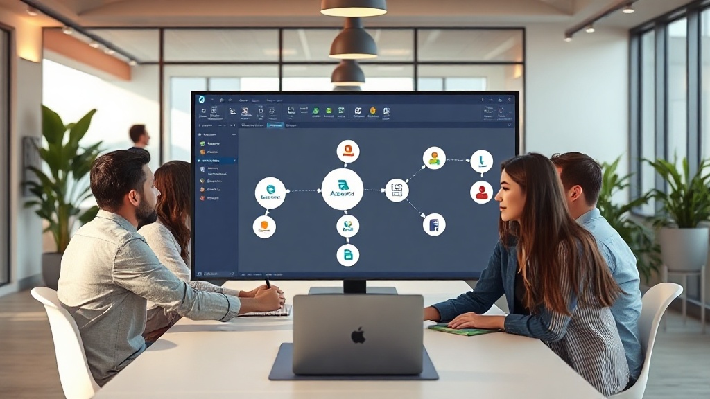 Albato AI interface showcasing a workflow connecting multiple business applications