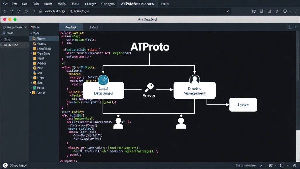 ATProto architecture diagram showing decentralized servers and user identity management