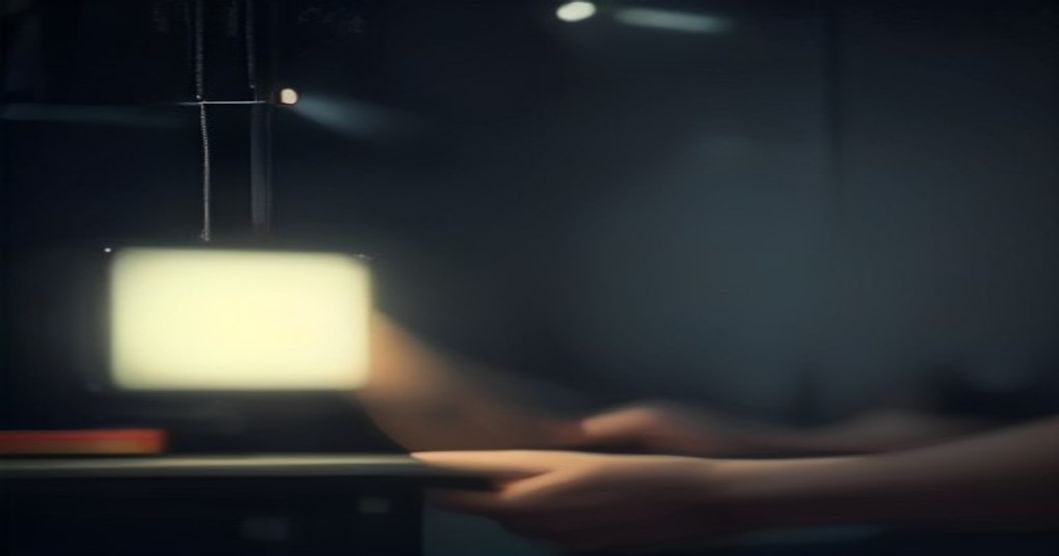 Illustration of a human hand directing an AI art generation interface