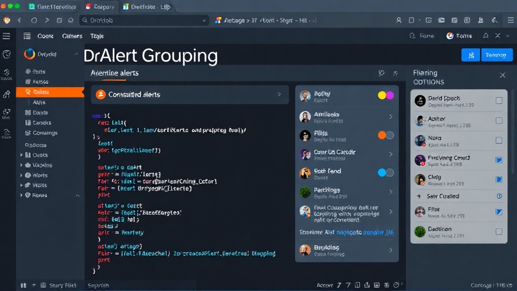 DrDroid Alert Grouping dashboard showing consolidated alerts and filtering options.
