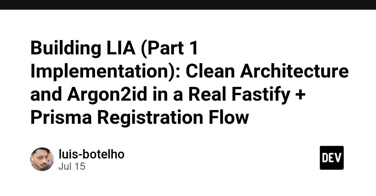 Fastify, Prisma, and Clean Architecture Power LIA Registration Flow