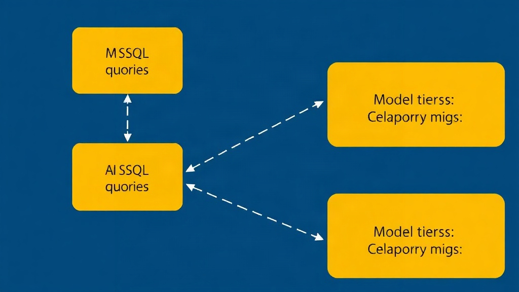 Diagram showing an AI SQL router directing queries to different model tiers based on complexity.