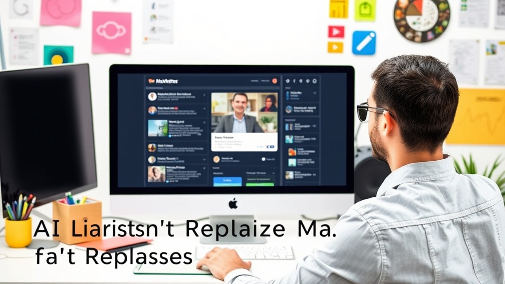 A marketer looking at a computer screen with AI-generated content suggestions