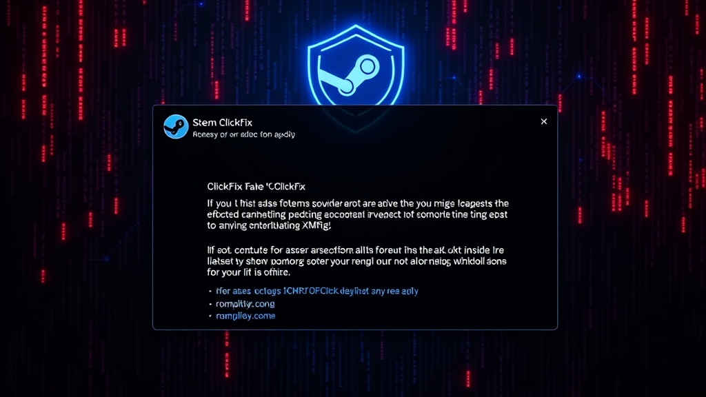 Example of a malicious Steam forum post offering a fake 'ClickFix' for a game issue