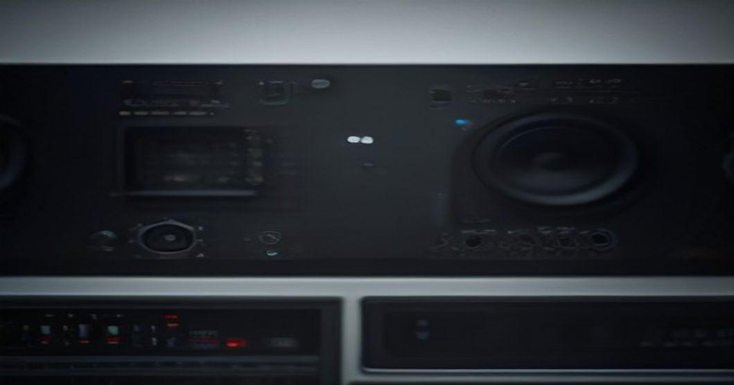 Two Apple Studio Displays positioned to form a stereo speaker system