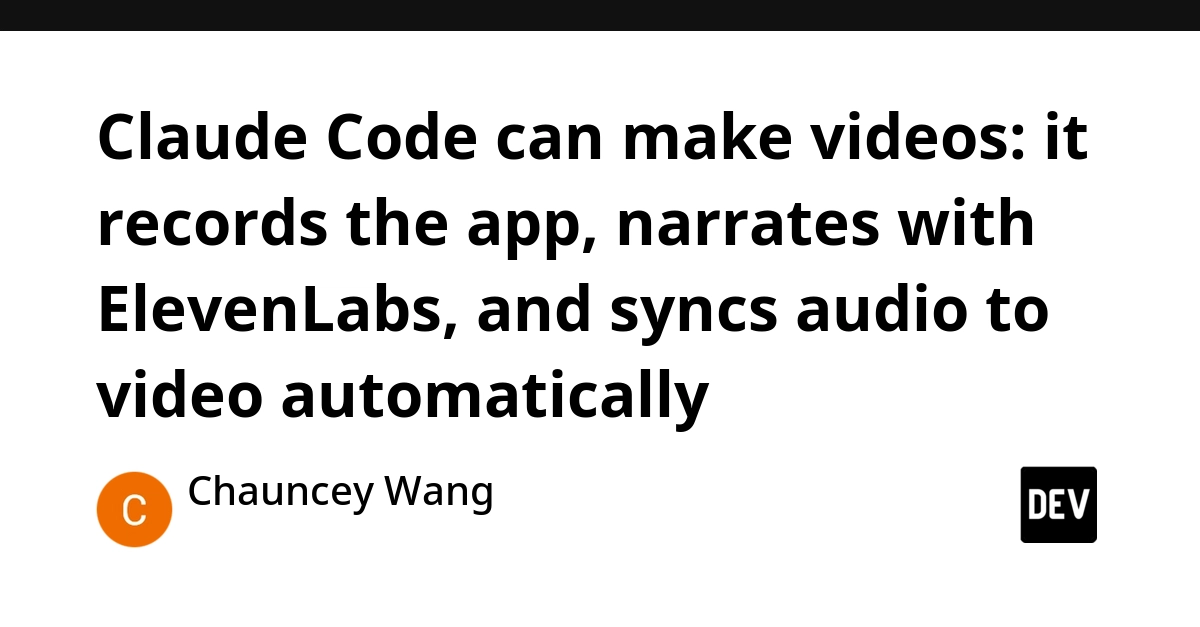Claude Code creates narrated app demos: no manual editing needed