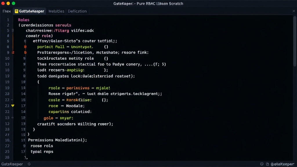 Go code snippet illustrating GateKeeper's core Role and Permission struct definitions