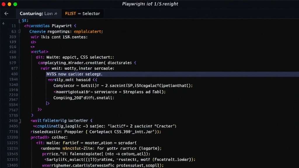 Playwright code snippet demonstrating waiting for a specific CSS selector