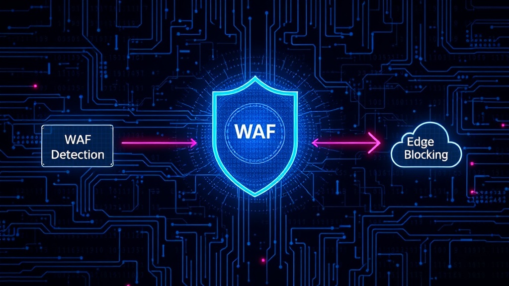 Diagram illustrating the flow from application detection to edge blocking via WAF and CloudFront KVS.