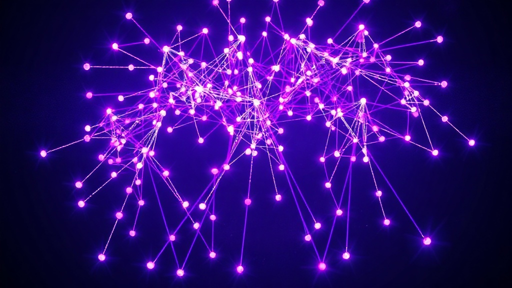 Visual representation of a large language model's decision tree branching out, with diminishing returns indicated.