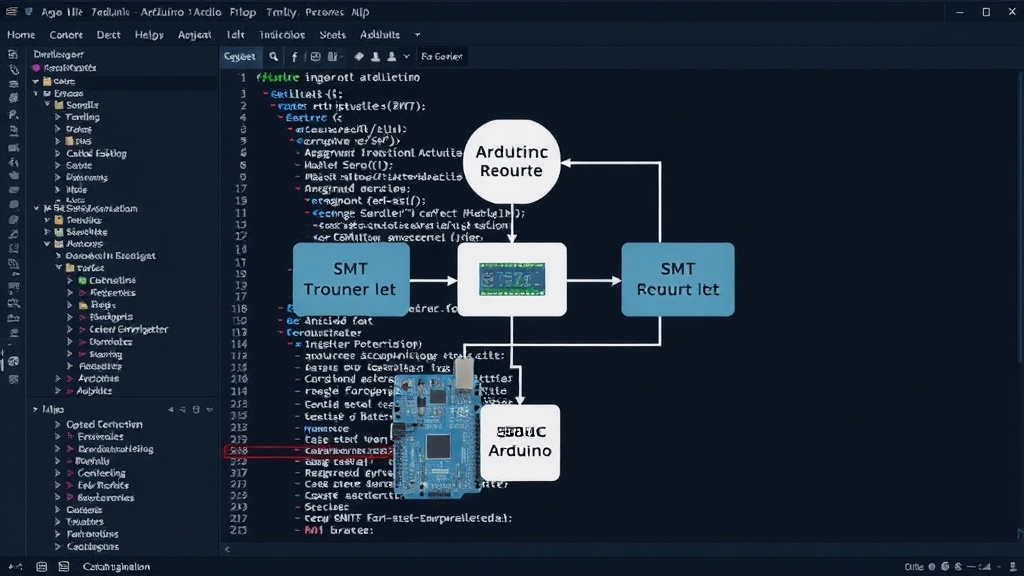 Diagram showing ESBMC-Arduino toolchain integration with Arduino IDE and SMT solvers