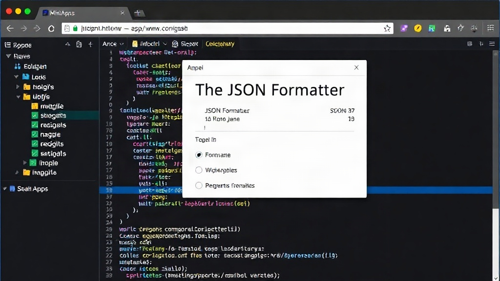 Screenshot of the 116MiniApps website showcasing a clean UI for a JSON formatter tool.