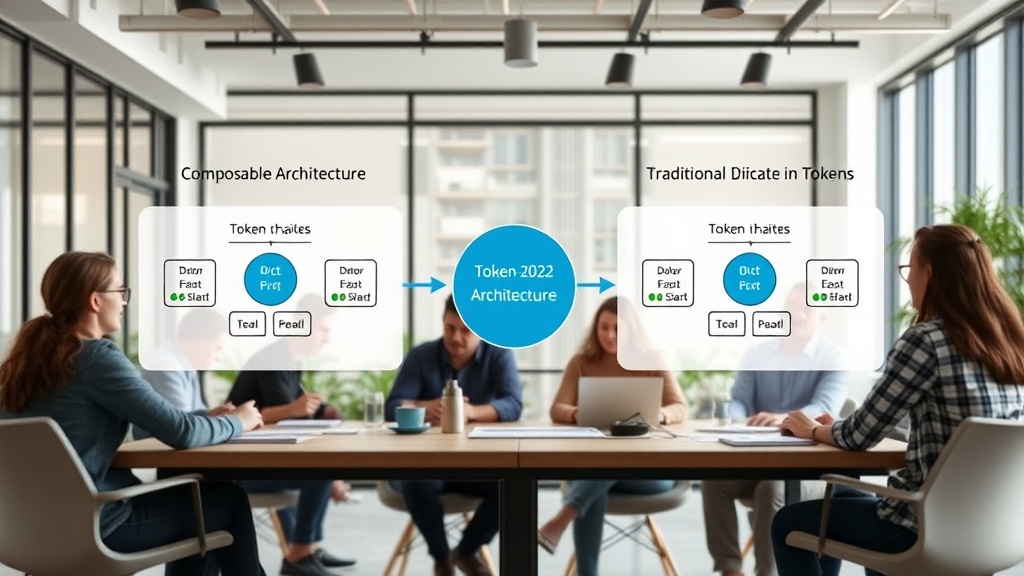 Conceptual diagram showing Token-2022's composable architecture versus traditional middleware approaches