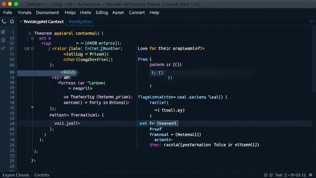 Lean code editor interface showing a theorem and proof construction