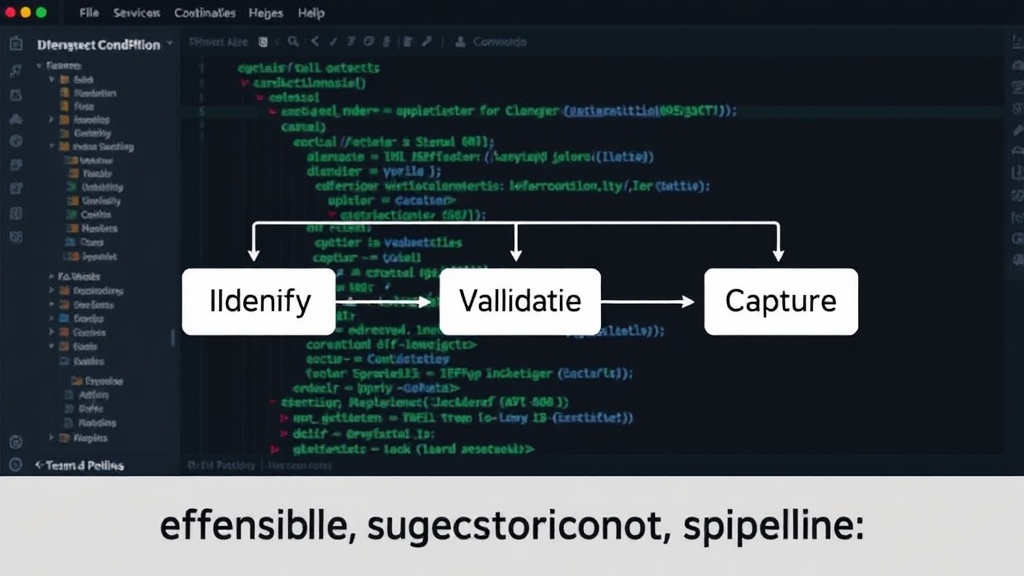Flowchart illustrating the three stages: Identify, Validate, Capture in a suspect-condition pipeline