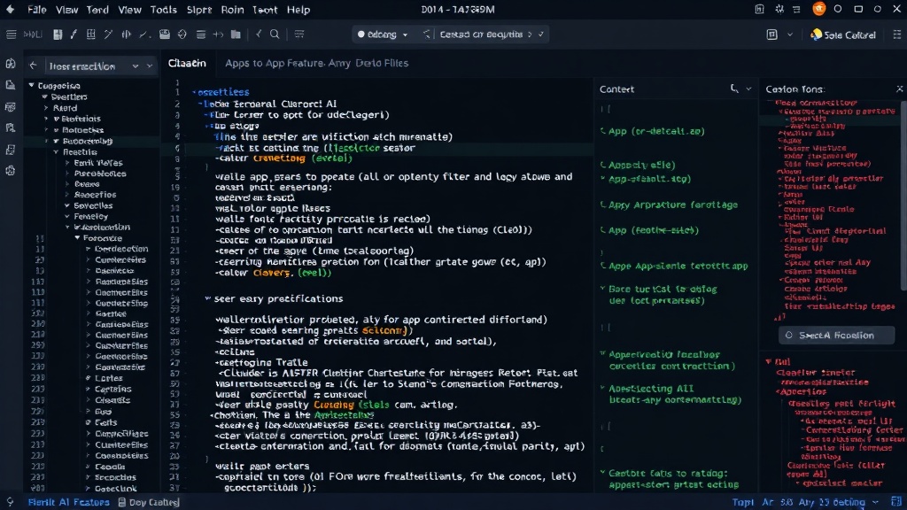 Markdown document outlining app features, user flow, and design specifications for Claude AI
