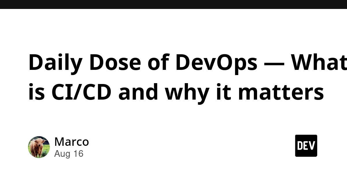 CI/CD: Beyond Automation, It's a Production Control System