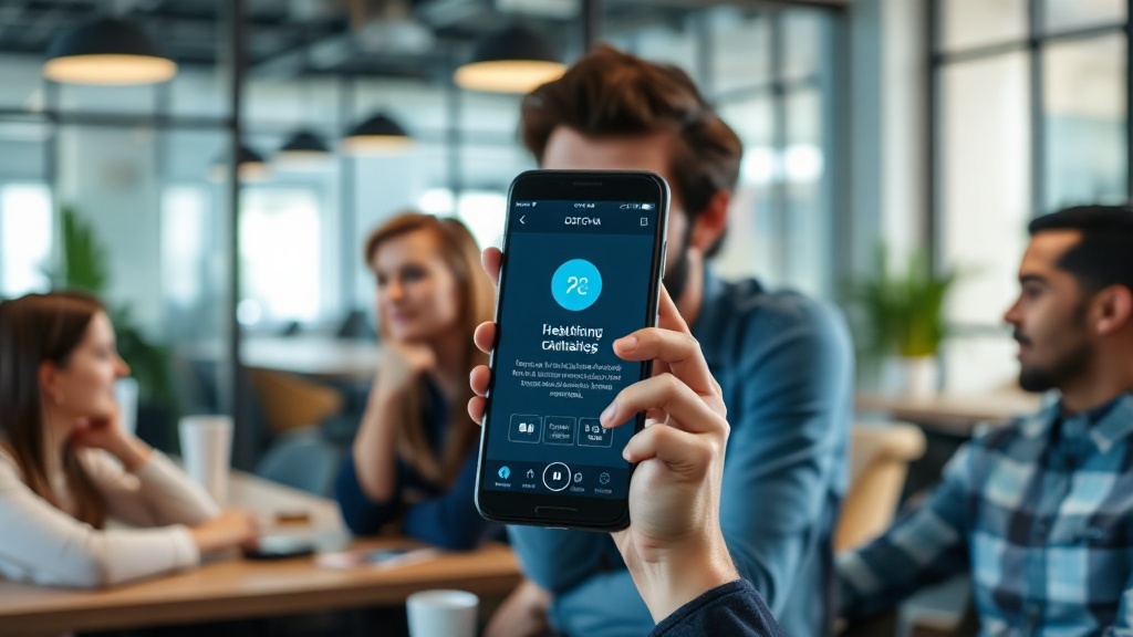 User speaking commands into a smartphone running the Gotcha AI copilot interface