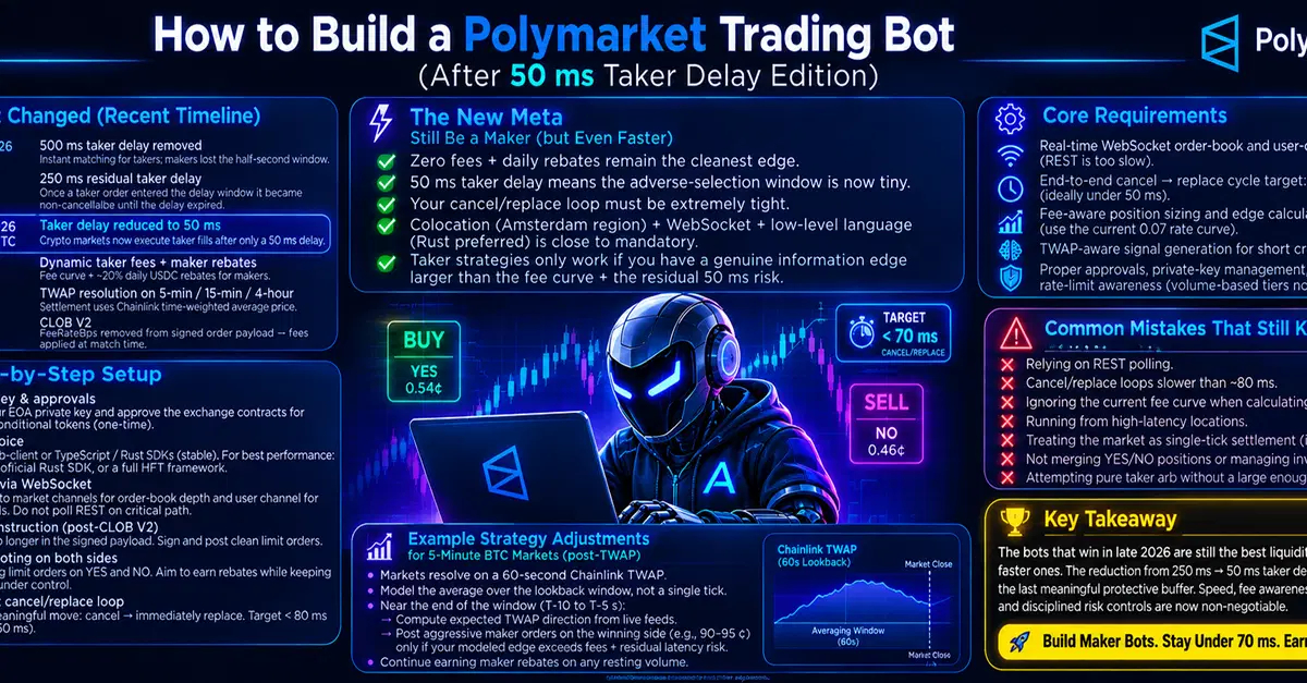 Polymarket Trading Bot Now Needs 50ms Latency After Delay Cut