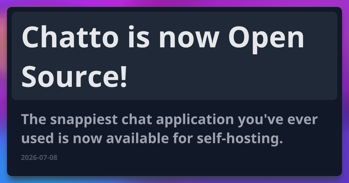 Chatto Open Sources Its AI Chatbot Framework