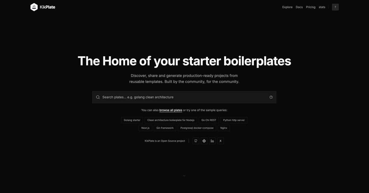 Kikplate's 'generate' Feature Offers Schema-Driven Project Starters