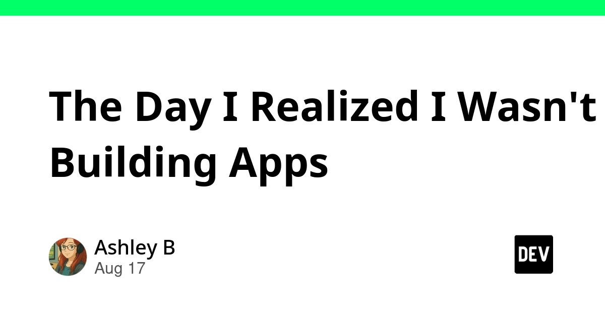 Developer's Realization: Building Tools, Not Just Apps