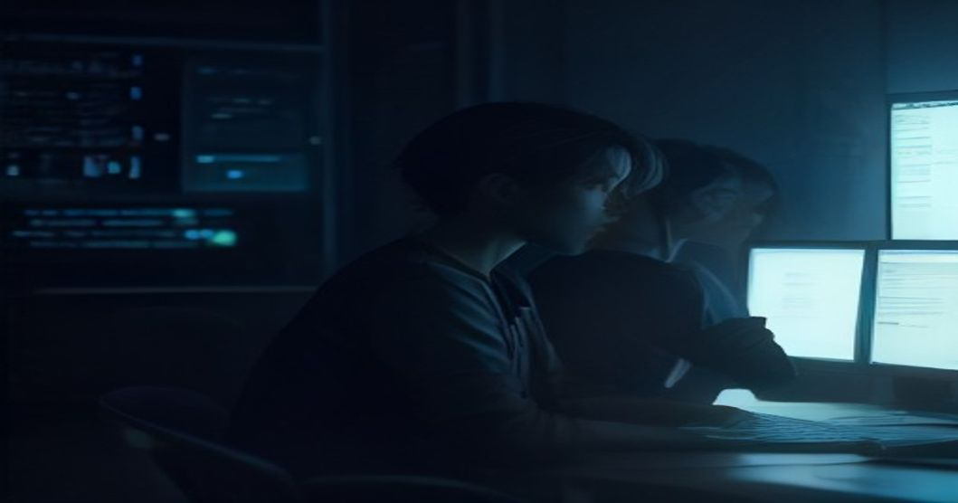 Developer team collaborating on code review, highlighting human involvement in software development