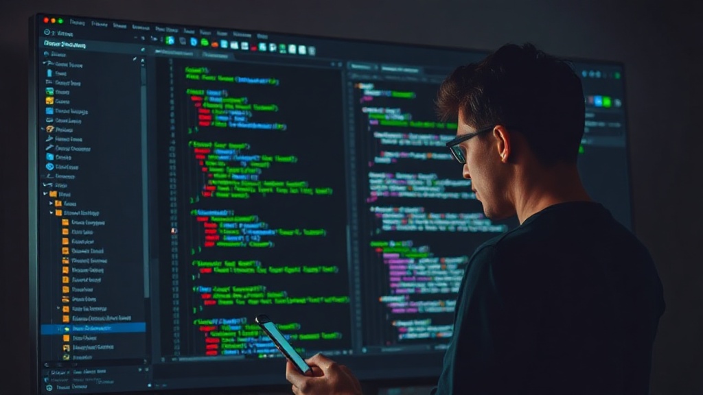 Developer evaluating code for integrating third-party AI APIs
