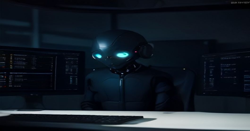 Developer reviewing AI-generated code on a split-screen monitor setup