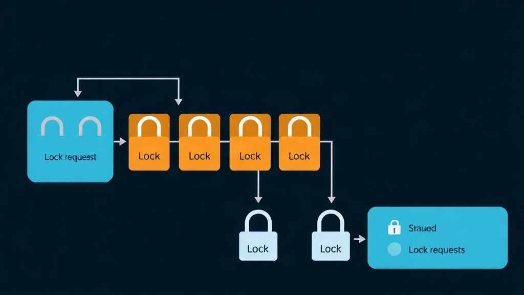 PostgreSQL lock manager diagram showing queued lock requests