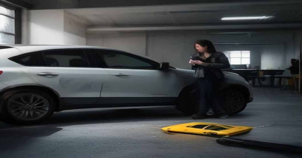 Smartphone user demonstrating Scan-A-Car's AI vehicle damage detection interface