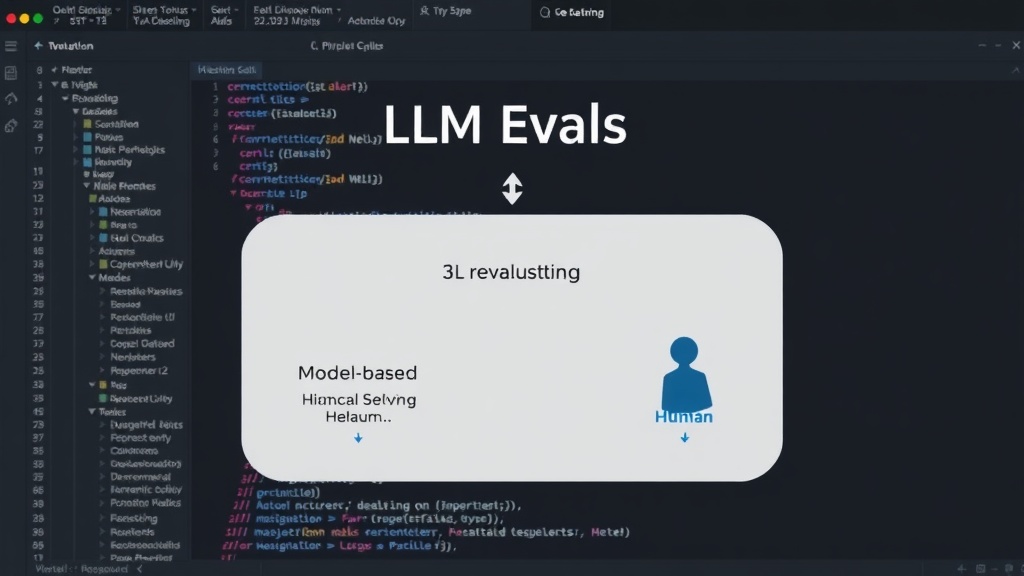 Diagram showing the three types of LLM evaluations: Heuristic, Model-Based, and Human.