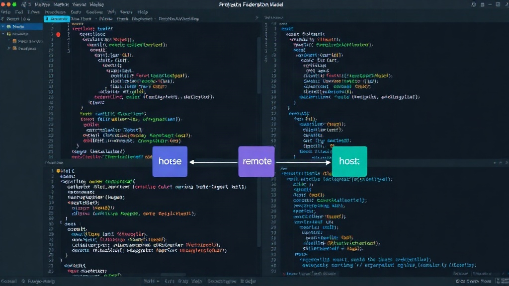 Diagram illustrating the core host-remote relationship in micro-frontend federation.