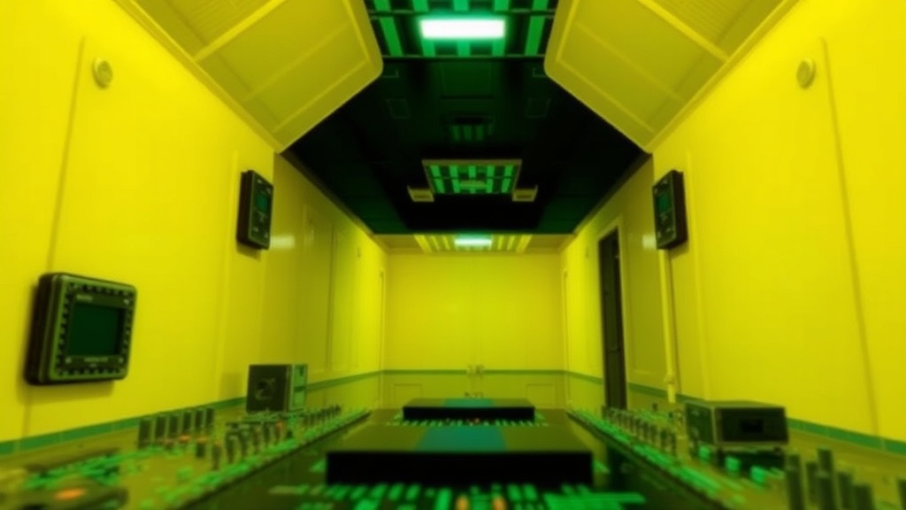 A screenshot showing the yellow-walled, fluorescent-lit corridor typical of the Backrooms game on Sega 32X.