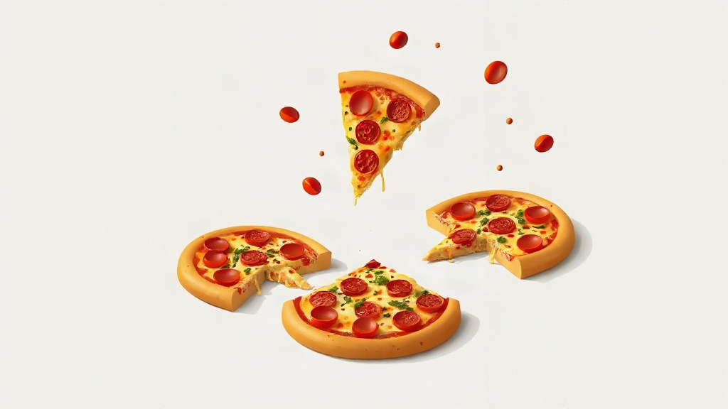 Illustration of individual pizza orders creating excessive waste, mirroring ML model deployment overhead