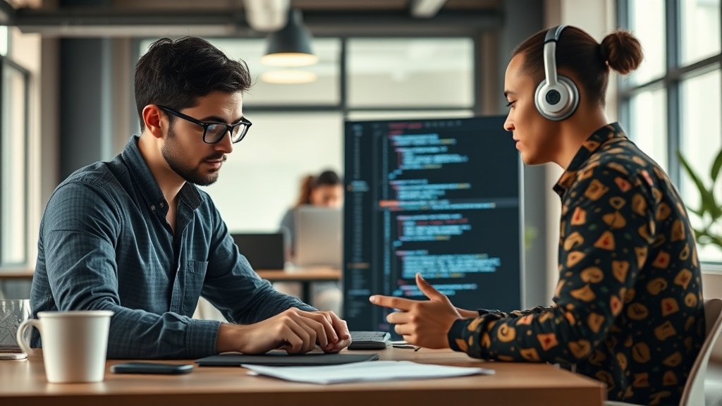 Developer using AI coding assistant to debug complex code