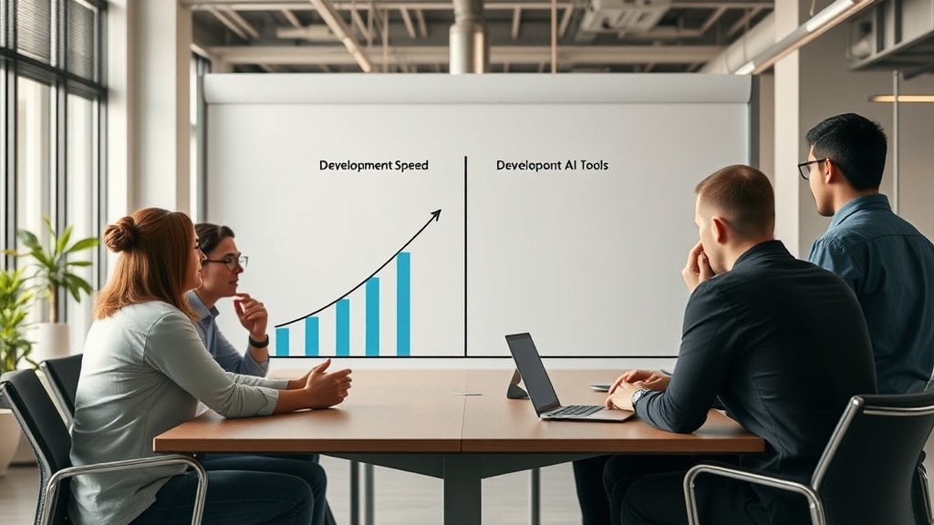 Comparison chart showing development speed with and without AI tools