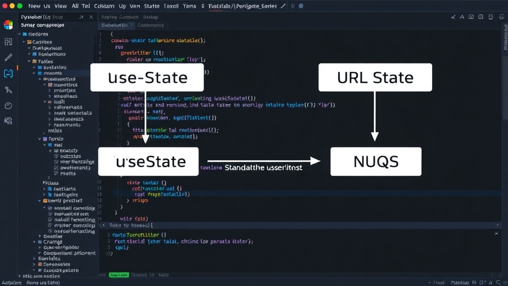 Diagram illustrating the difference between standard useState and nuqs URL state persistence
