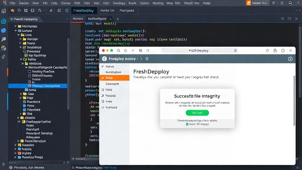 FreshDeploy UI showing a successful file integrity check