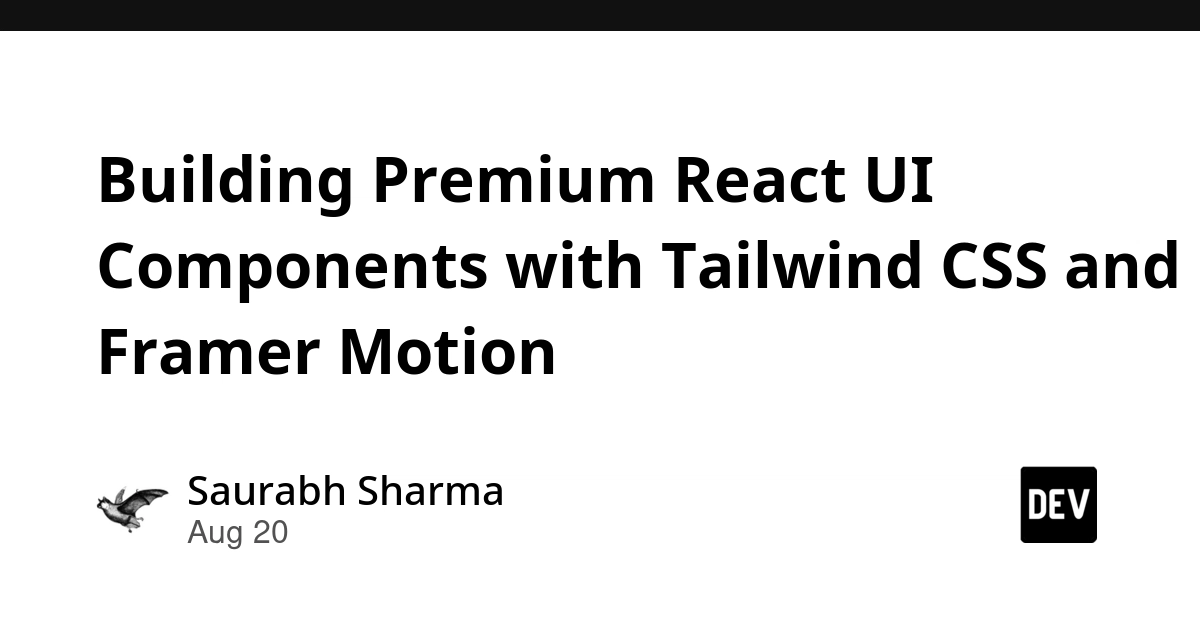 GreatUI Launches Premium React Components with Tailwind & Framer Motion