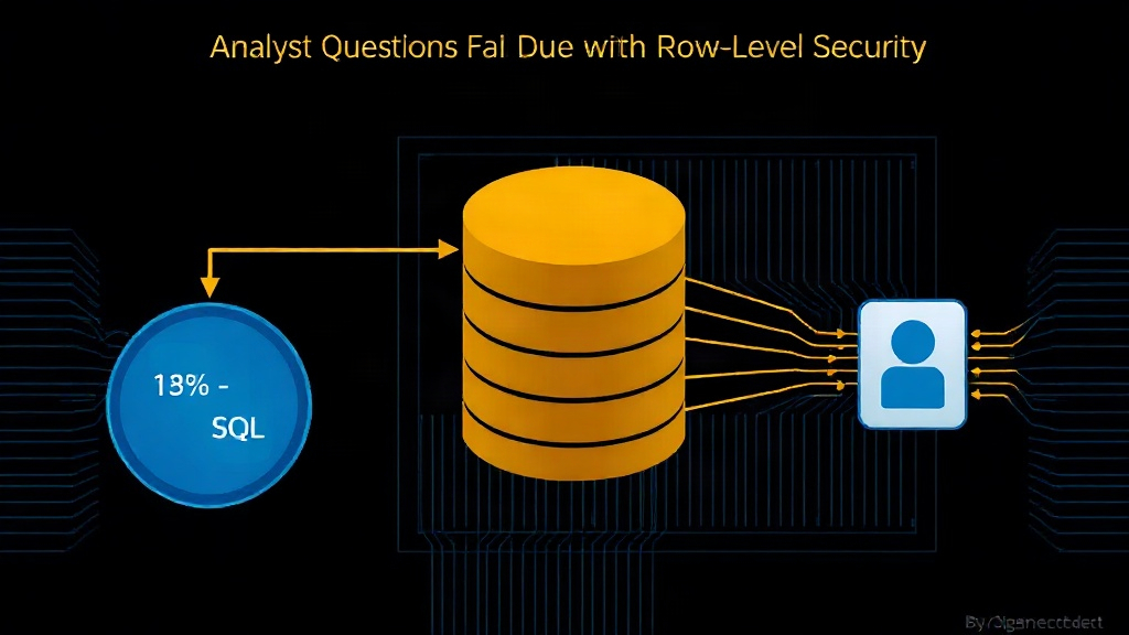 Diagram illustrating text-to-SQL agent querying a database with row-level security