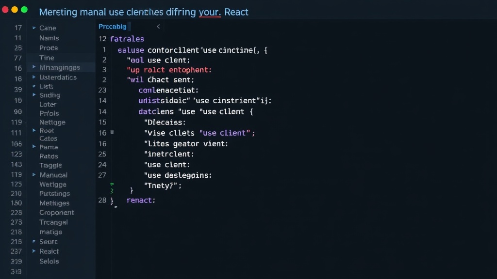 Code snippet illustrating manual 'use client' directive placement in a React component.